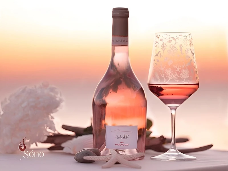 Các chai rượu vang hồng tặng sếp