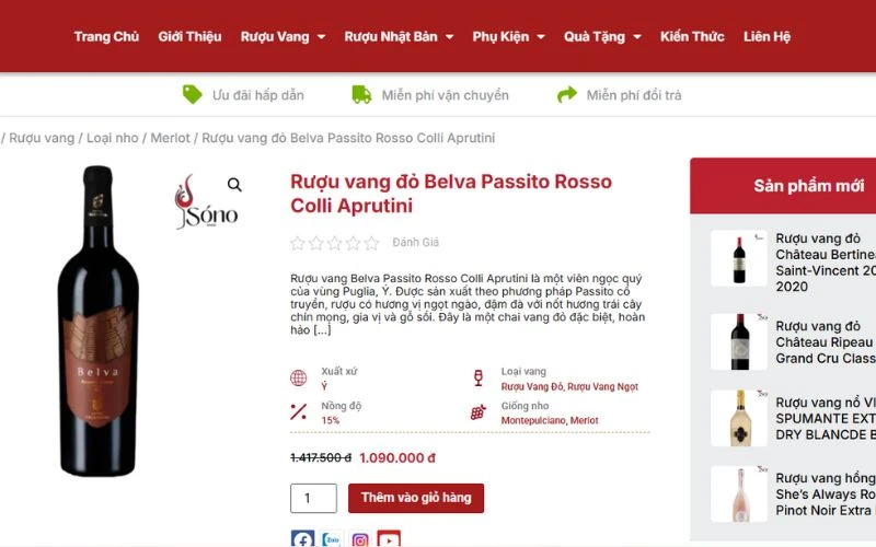 Hướng dẫn mua hàng online trên website SonoWine