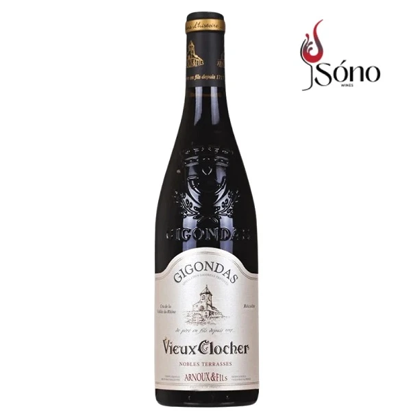 Chai rượu vang Pháp Gigondas Vieux Clocher biếu Tết