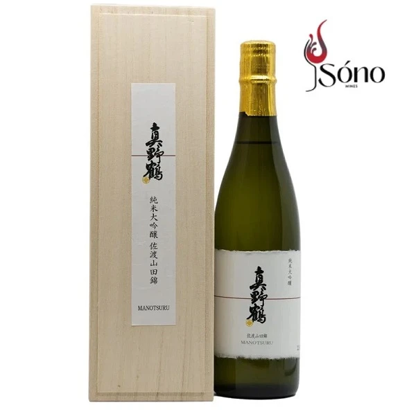 Chai rượu sake Manotsuru Junmai Daiginjo Sado Yamadanishiki phù hợp làm quà biếu Tết