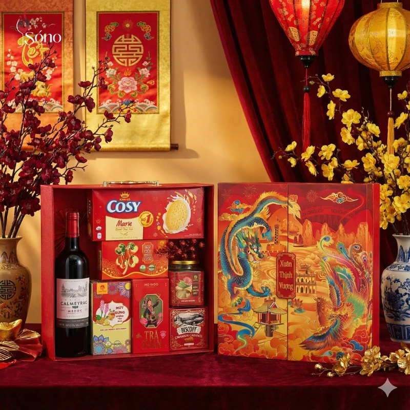 Hộp quà rượu vang Long Phụng Trình Tường Calmeyrac 09