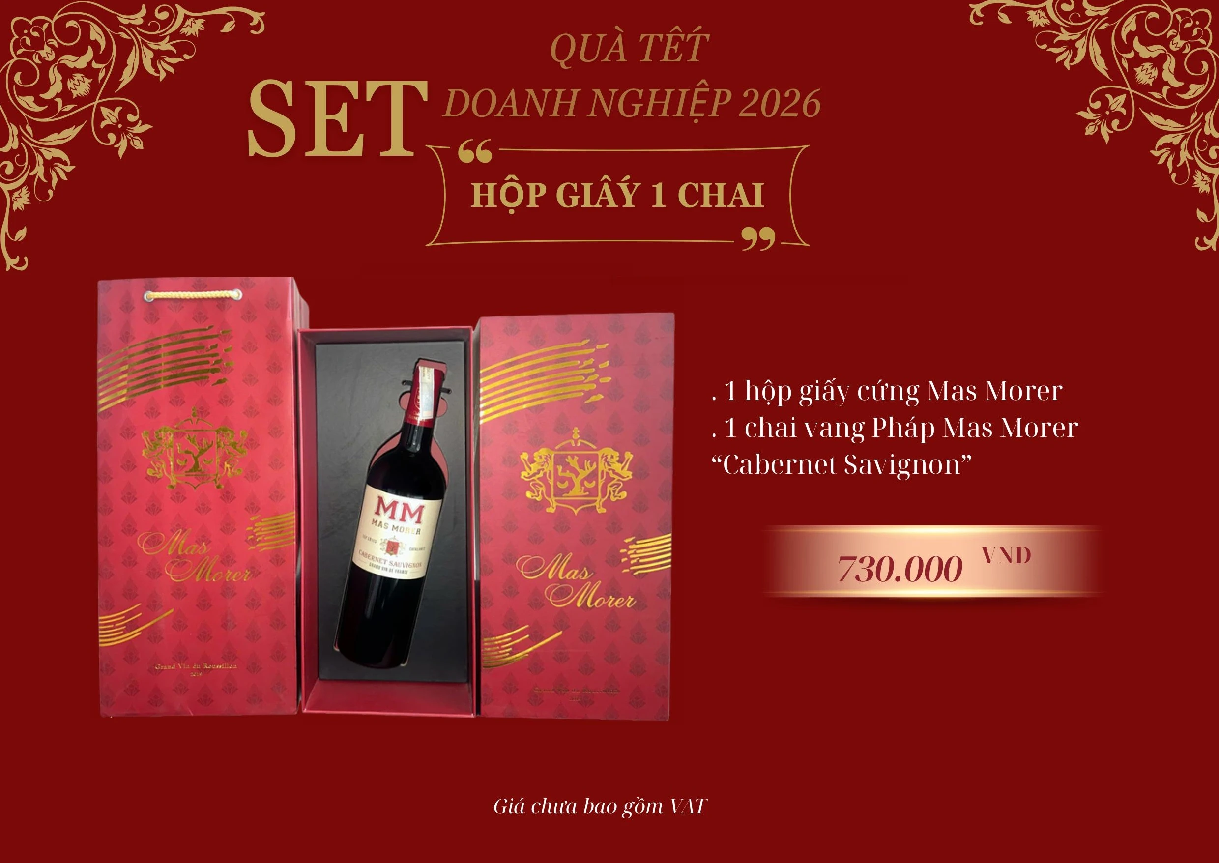 hop-qua-tang-set-1-chai-vang-phap-Mas-Morer-Cabernet-Sauvignon