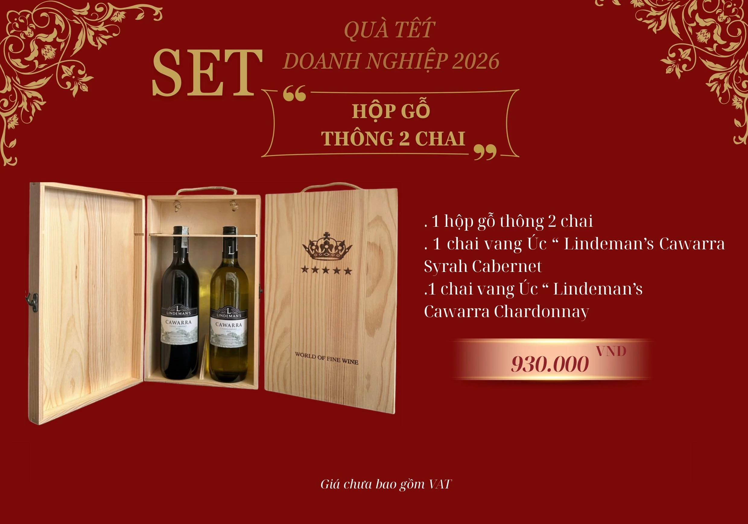 Set hộp quà rượu vang Úc cho mùa Tết 2026 tại SonoWine