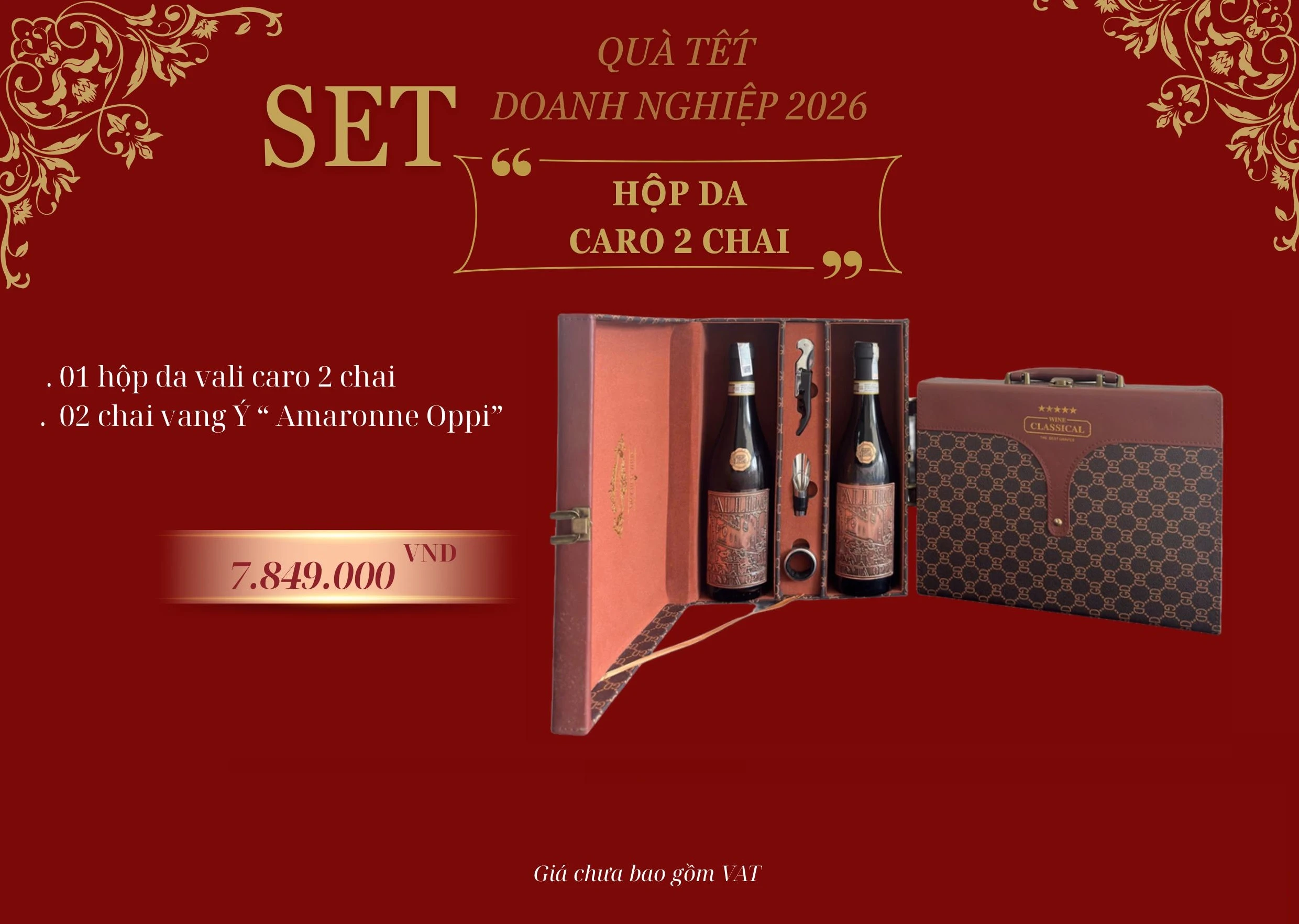 Set hộp quà rượu vang Ý cho mùa Tết 2026 tại SonoWine