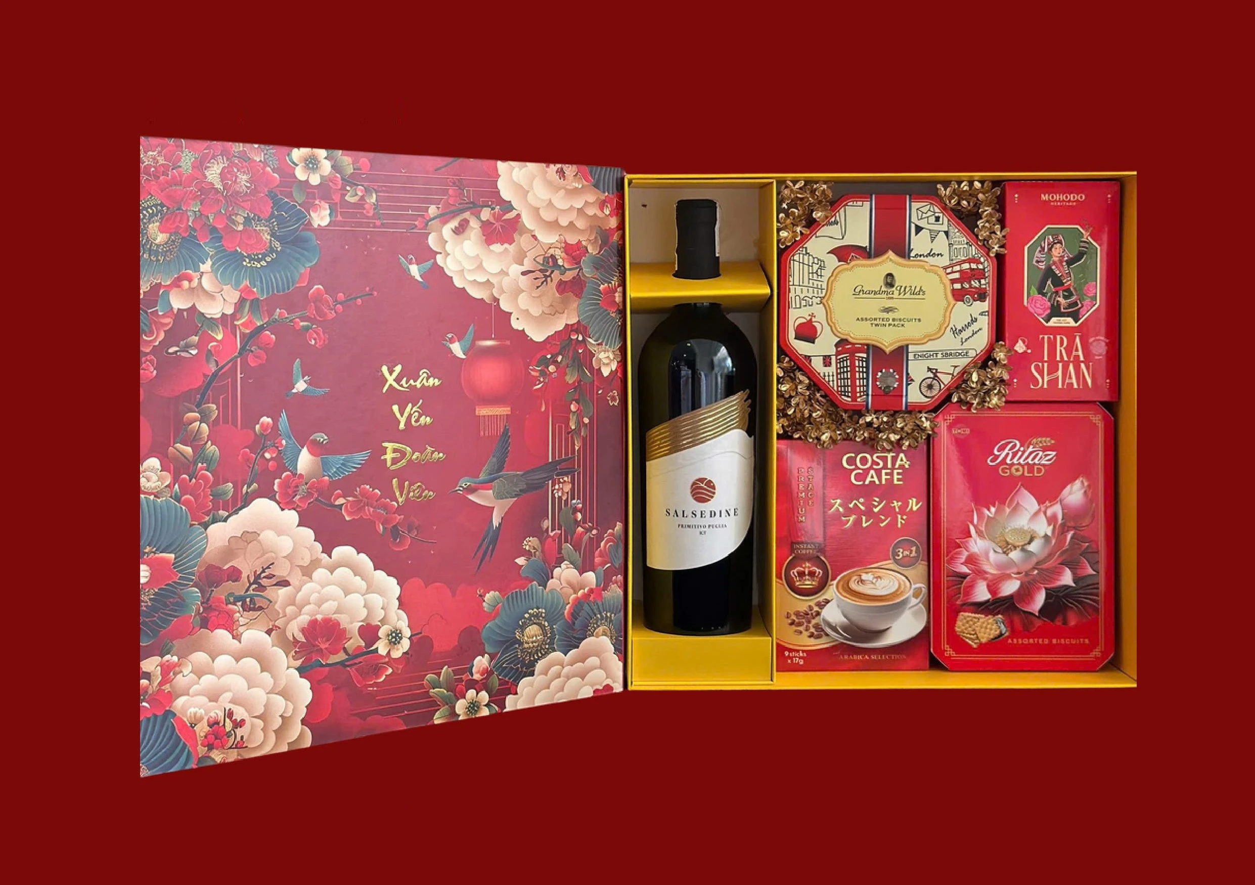Hộp quà tặng Xuân Yến Đoàn Viên Salsedine Primitivo Puglia tại SonoWine