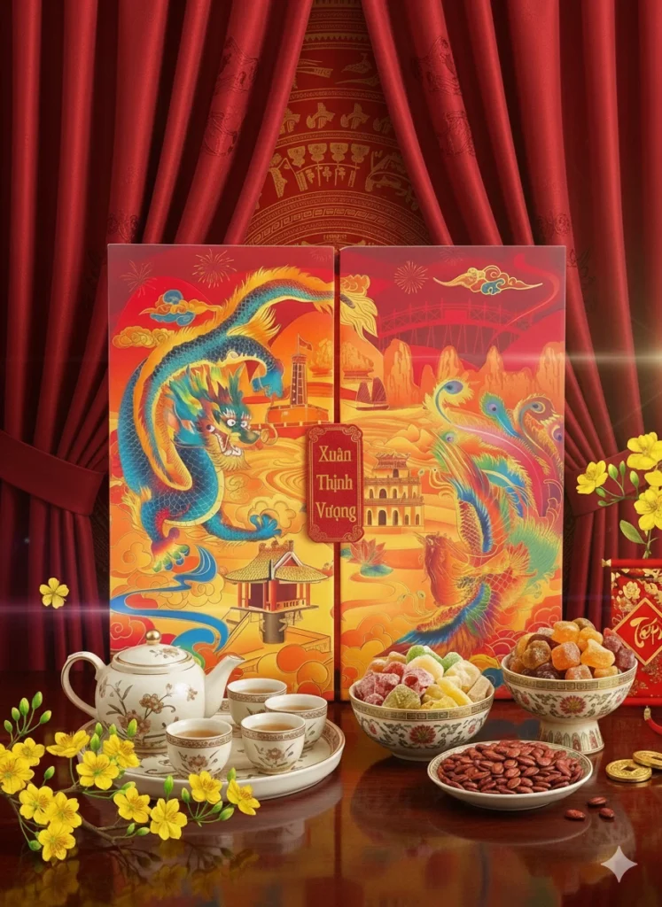 sét quà rượu vang long phụng trình tường 2