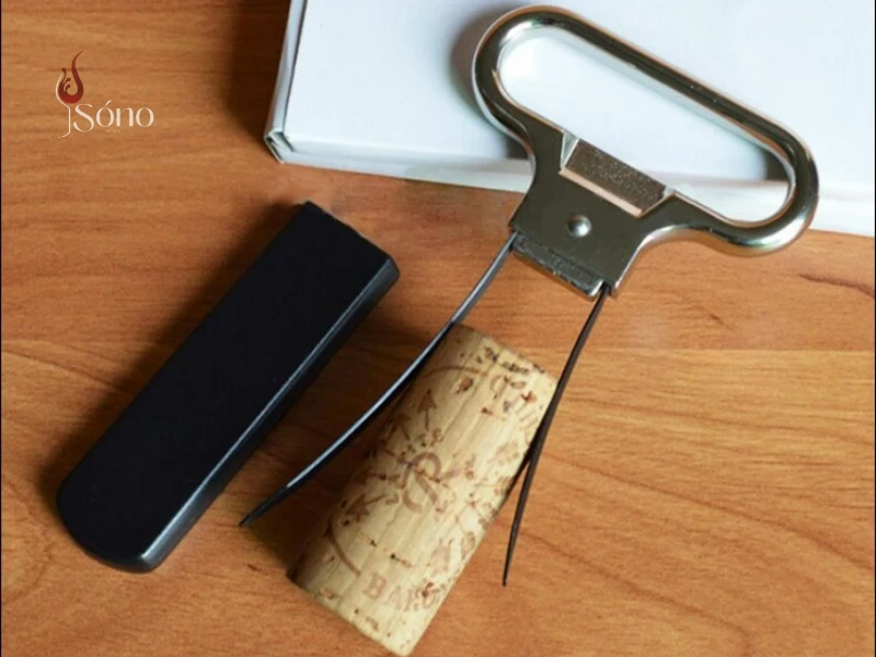 Mẫu đồ khui rượu vang kiểu 2 ngạnh kim loại