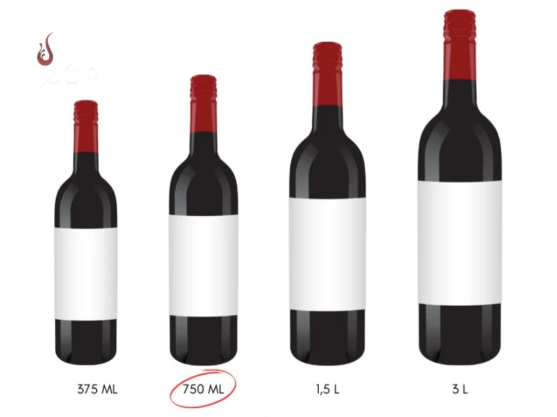Các dung tích phổ biến của chai rượu vang