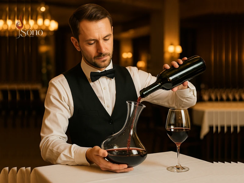 Sommelier có nhiệm vụ phục vụ rượu vang đúng chuẩn với từng loại rượu